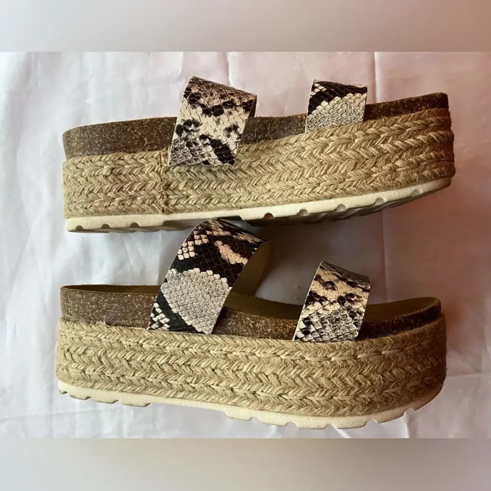 Vince Camuto Masinda Platform Snakeskin Sandals Size 9.5 Medium